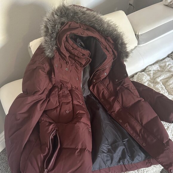 Burgundy Puffer Coat - Picture 1 of 1